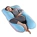 Grandma Shark Oreiller de Grossesse et Oreiller de Grossesse en Coton en Forme de U (Bleu /155cm)