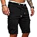 Yesgirl Bermuda Uomo Tasconi Cargo Pantaloncini Palestra Laterali Tasche Zip Pantaloncino Ragazzo Fitness Shorts Running Jogging Estivi per Tempo Libero Pantalone Corti in Felpa Z1 Nero X-Large