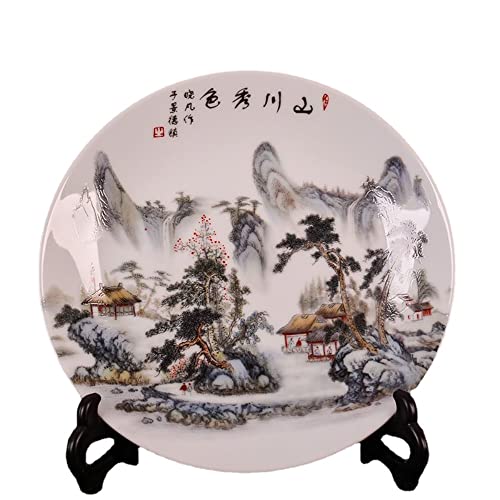 Jingdezhen - Plato decorativo de cerámica (20 cm), diseño de flores