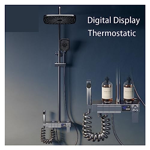 Robinet de douche thermostatique LCD hydroélectrique avec éclairage LED