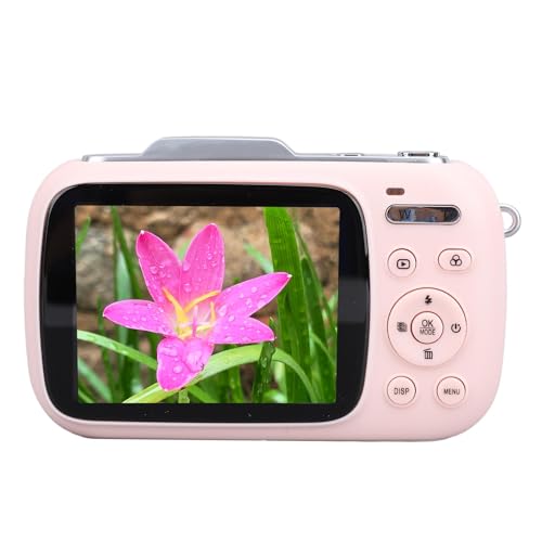Cámara compacta de video 5K de 80 MP con zoom digital de 18 X, pantalla IPS de 2.8 pulgadas para fotografía y grabación (rosa)