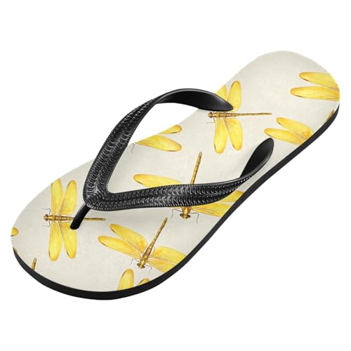 Dragonfly Yellow Flip Flops for Beach Thong Sandals Anti-slip Lightweight Beach Shoes for Summer Outdoor Travel2