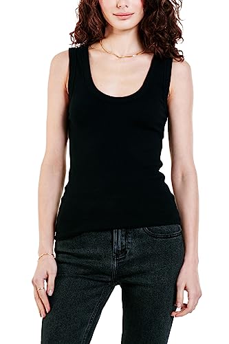 DEAR JOHN Paula Scoop Neck Sleeveless Women's Tank Top Fitted Knit