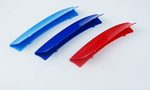 Lanyun Compatible avec BMW X1 E84 2009-2015 accessoires Bandes de calandre de couleur Garnitures avec calandre en forme de rein à 7 faisceaux
