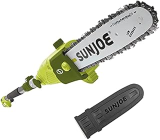 Snow Joe SWJ803E 10-Inch 8-Amp Multi-Angle Telescopic Electric Pole Chain Saw, Cuts Branches