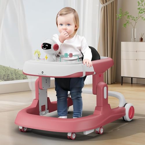 Image of StarAndDaisy Baby Walkers 6-24 Month Boy & Girl /Walker for Baby /Kids 1 Years with Multi Adjustable Height /Multi-Functionne Baby Walker with Music, Toy Tray & Anti-Rollover (Pink)