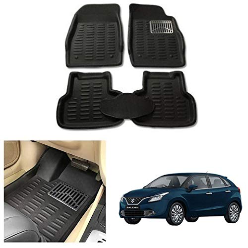 After Cars Black Rubber Carpet Floor/Foot 4D, Mats for Maruti Suzuki
