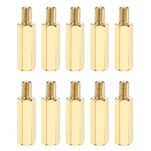 Image of PATIKIL 10 Pcs Male to Female Thread Spacer Screws M4 x 20mm + 6mm Brass Hex Standoff PCB Motherboard Spacer Screw Nut for Drone Quadcopter Computer Electronic Projects Circuit Board