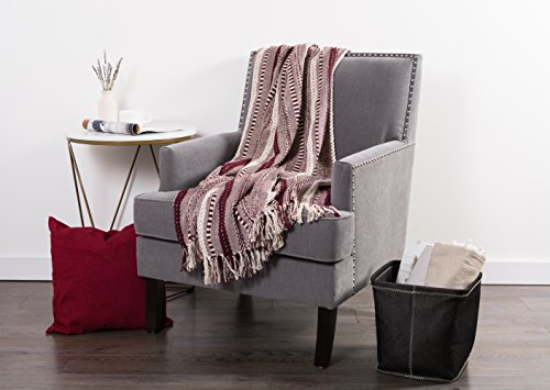 Dii Braided Striped Throw, 50X60, Blackberry #TOP4