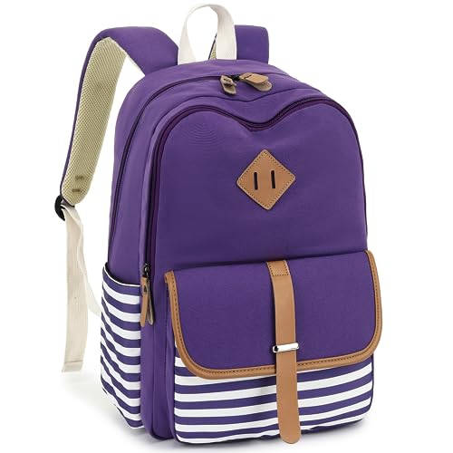 Image of Leaper Canvas School Backpack for Girls Laptop Bag Travel Bag Bookbag Daypack