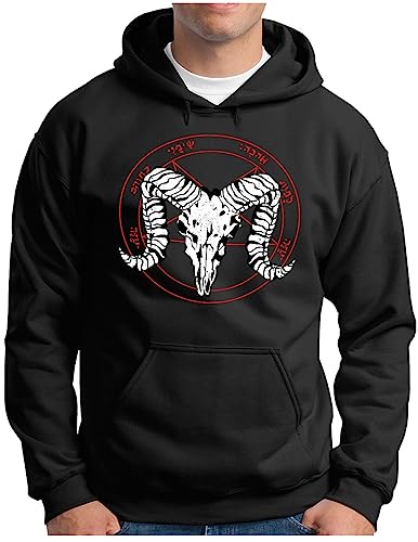 Sweat à capuche Baphomet en grande taille 4XL avec impression pentagramme
