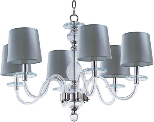 Maxim Venezia-Six Light Chandelier-28 Inches Wide by 22 inches high-Polished Nickel Finish-Clear Glass Color