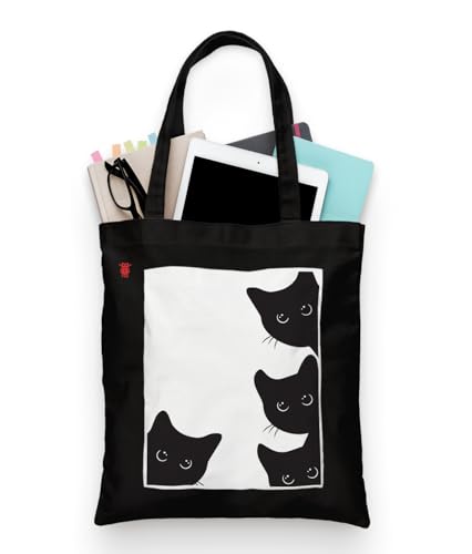 Image of ZORI Black Tote Bag With Pocket Printed Designed Canvas Tote Bags For Women large capacity,Tote bag For Shopping, College, Travel, More Canvas Handbag For Unisex Bag
