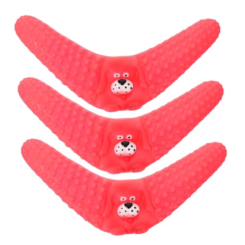 Veemoon 3stücke Bumerang für Hund Kauspielzeug aus Gummi Hundespielzeug zum Werfen und Kauen für Drinnen und Draußen Fördert Zahnhygiene und Spielfreude für Haustiere Zufällige Farbe