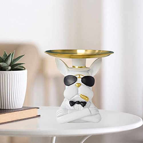 Bandeja decorativa perro bulldog blanco regalo original hogar 7