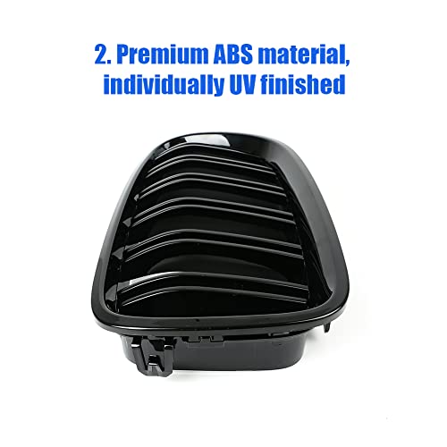 Sportuli Front Replacement Kidney Grille Grill Compatible With Bmw 5 Series F10 F11 F18 M5 (Gloss Black) #TOP2