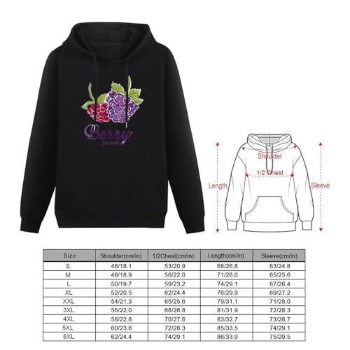 Sweet Berry Unisex Casual Hoodies Long Sleeve Lightweight Pullover Tops Loose Sweatshirt with Pocket2