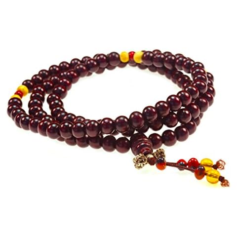 8mm 108 Beads Tibetan Prayer Mala Wood Necklace-N018 Cover
