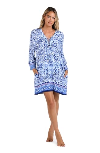 La Blanca Women's Tunic Swimsuit Cover Up, Blue//Alboran Sea, Small3