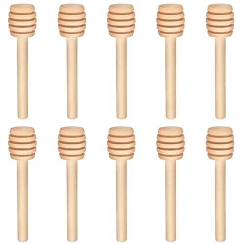 LYQNIHOB Honiglöffel aus Holz, 10 Stück Honigspender - Honigheber Honigspirale Honigstab, Honigrührer Aus Holz, für Honigmarmeladenspender,...