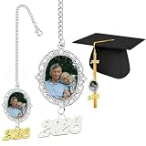 JJ GRADGOWN Ciondolo personalizzato con nappa e cappello di laurea con foto 2025 personalizzato cappello di laurea ciondolo nappa commemorativa regalo commemorativo personalizzato regali di laurea per