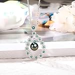 Gifts for Women-Tahitian-Black-Pearl-Necklace- Gift for Wife Wedding Birthday Anniversary - Mom Girlfriend Her on Mothers Day Valentines Day Christmas - 18K Gold Plated Sterling Silver Pearls Pendant With Urquoise - Image 4