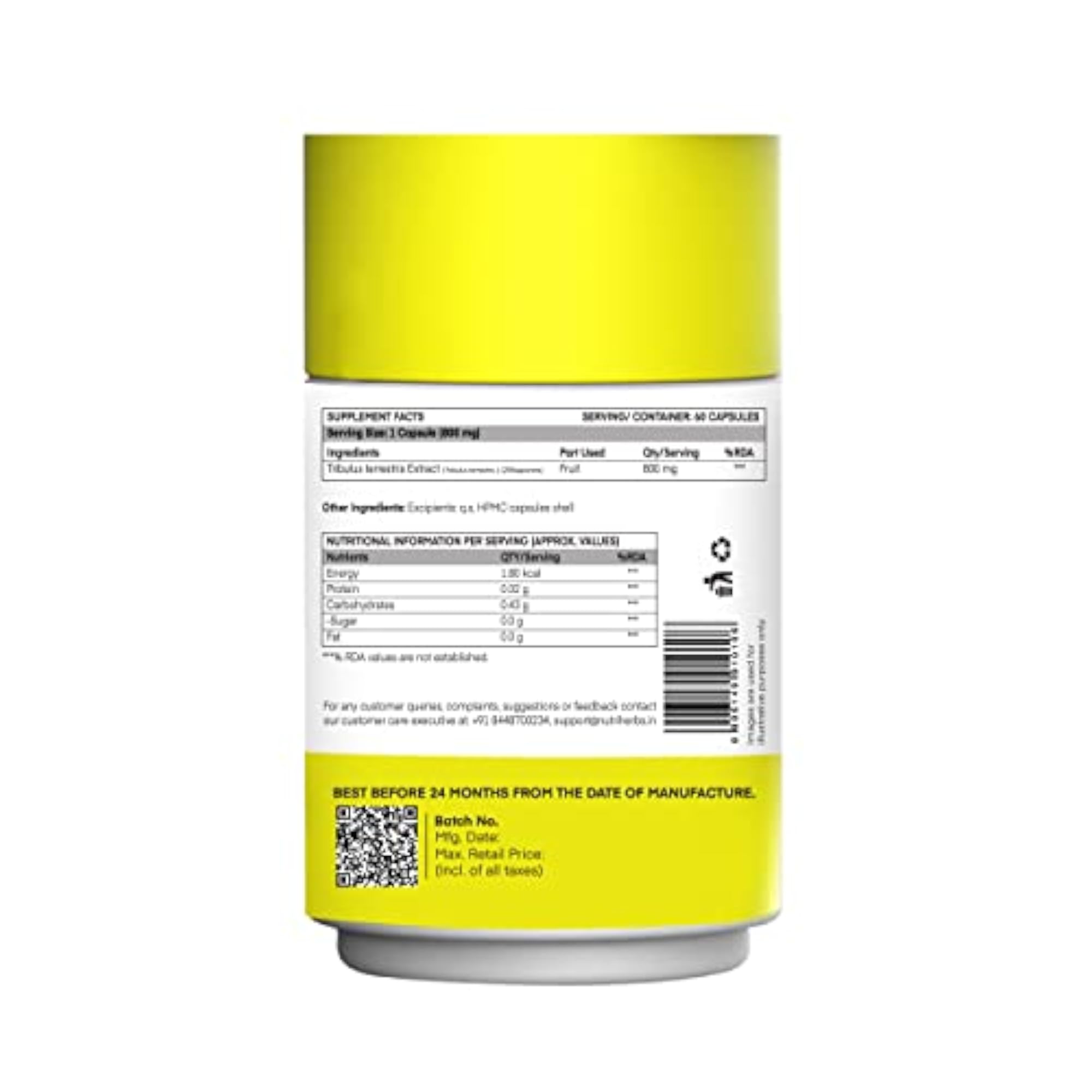 Tribulus Terrestris Capsules, 800mg