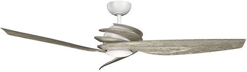 Miniatura 3 de KICHLER 300700NI7 Ventilador de techo con 3 aspas de madera flotante con luz de 33 vatios, níquel cepillado