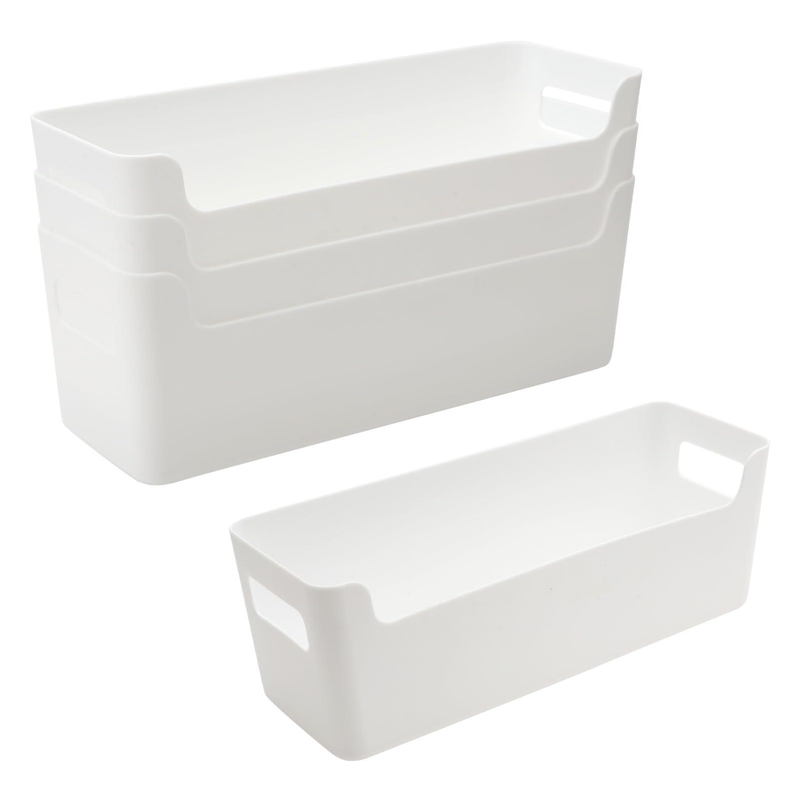 DAWRIS 4 Stück Badezimmer Organizer Aufbewahrungsbox Weiß Aufbewahrungskorb Kunststoff Schubladen Organizer Box für Küchen Schreibwaren Kleiderschrank Schminktisch Datenkabel Küche, Haushalt & Wohnen