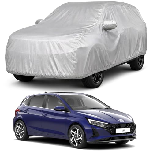 Image of AutoStory New i20 Car Cover | Dustproof Lightweight Car Body Cover | Custom Fit for Hyundai i20 2020-2026 | Mirror Pocket | Lightweight | Indoor & Outdoor | Mirror Pockets, Elastic Bottom