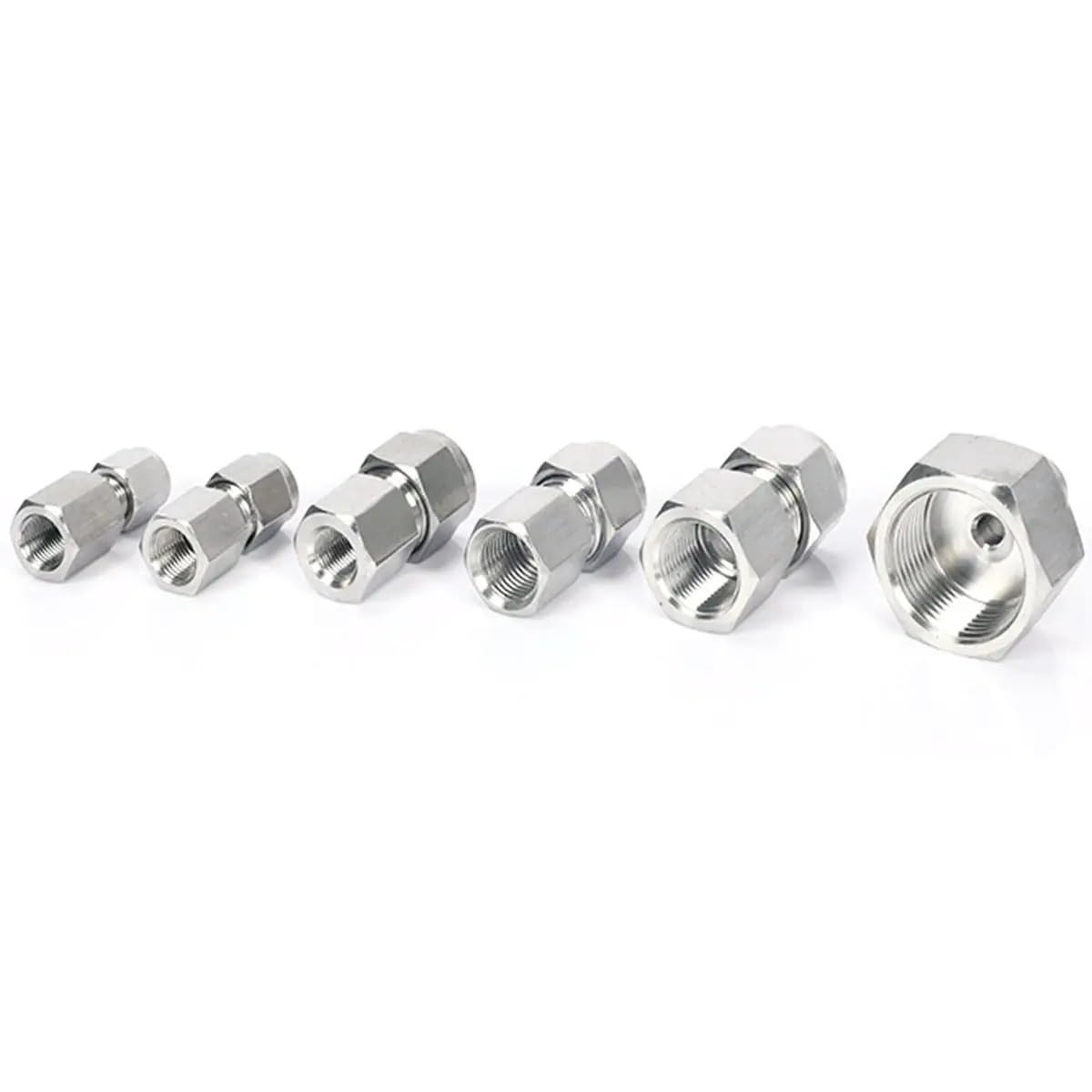 Adattatore per tubo da giardino adatto a tubo da 3-12 mm a 1/8 "1/4" 3/8" 1/2" BSPP M10/M14/M16/M20 Femmina 304 Acciaio Inox Ghiera Pneumatica Raccordo Manometro