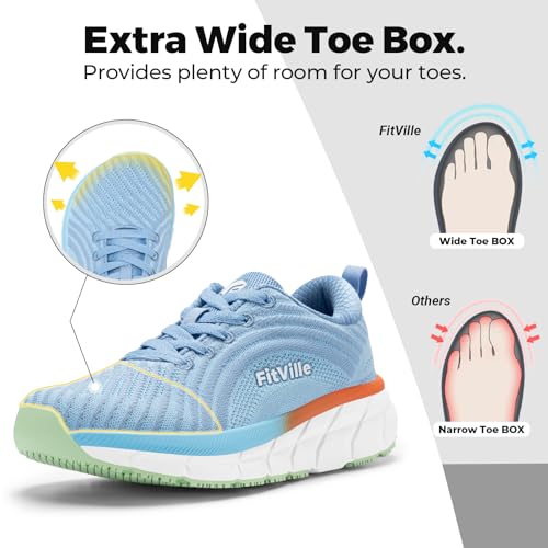 Image of FitVille Wide Toe Box Shoes Women Comfortable Non Slip Wide Walking Shoes Women Swollen Feet Lightweight