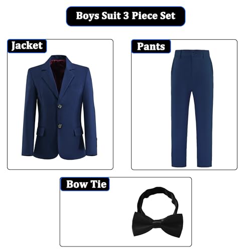 Boys' Suits 2-Piece Formal Slim Fit Suit Set for Boys Wedding Ring Bearer Outfit with Blazer and Pants - Image 5