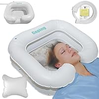 Goping Großes Aufblasbares Haarwaschbecken mit Nackenpassform Bewegliches Kopfkissen Shampoo-Becken für ältere Behinderte Schwangere Verletzte Bettlägerige