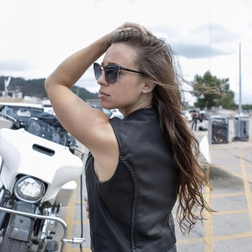 Image of Milwaukee Leather Premium Motorcycle Biker Rider Leather Vest for Women |LKL|ML|MLL|SH