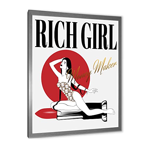 Image of DesignQ Girl In Swimsuit With Pomade Vintage Framed Wall Art