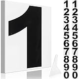 Set di adesivi numerici: otterrai 4 set di adesivi con numeri in vinile nero, con 10 numeri diversi in ogni set, abbiamo anche un raschietto confezionato insieme per te, ti aiuta ad attaccare completamente gli adesivi alla superficie applicabile che desideri decorare
