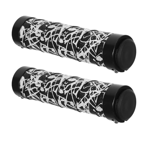 GAROZATION Puños de Manillar Antideslizantes para Bicicleta de Montaña, Absorbe Sudor, Color Negro y Blanco, 1 Par, Accesorios para Ciclismo y Manillar de Bicicletas Infantiles y Scooters
