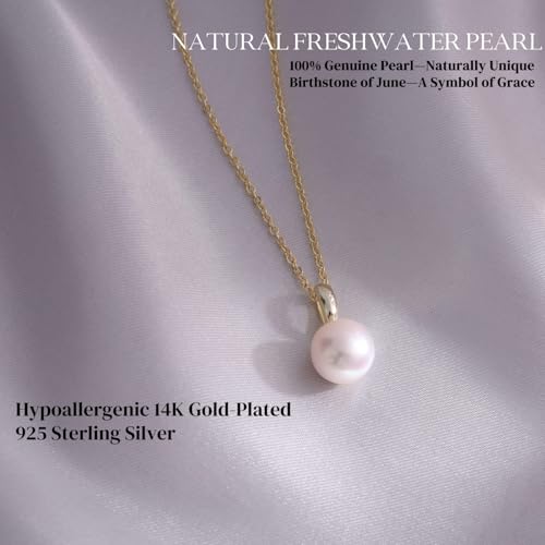 GAVU 925 Sterling Silver Freshwater Pearl Necklace for Women, Handpicked AAA Single Pearl Pendant Necklace4