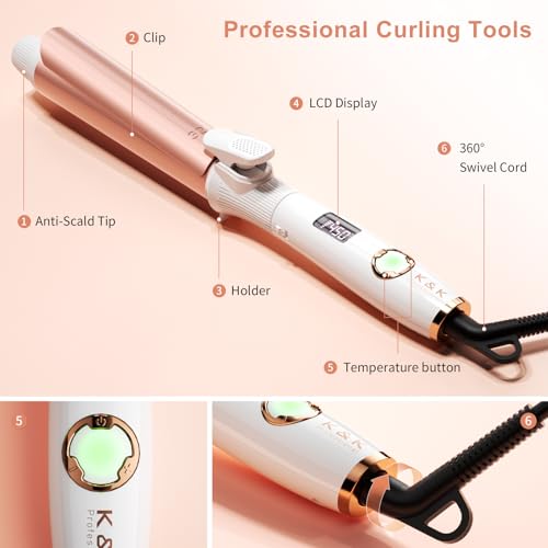 K&K Long Barrel Styler, 1 1/4 Inch Curling Iron with Clipped の商品画像 6