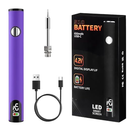 510 Thread Battery Cart Pen, W/Welding Pen Portable Electric Soldering Iron Kit, Adjustable Voltage USB Rechargeable, with 650mAh Battery for Home Appliance Electronics Repair