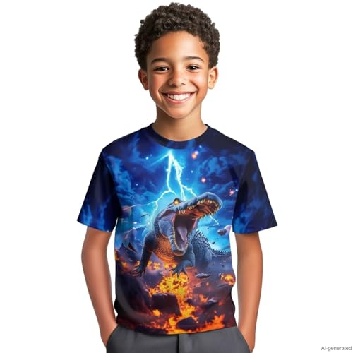 Image of WELLFLYHOM Kids Tshirts Girls Boys Short Sleeve Crewneck Tees Shirts Casual Sport Pullover Tops Size 3-16 Years