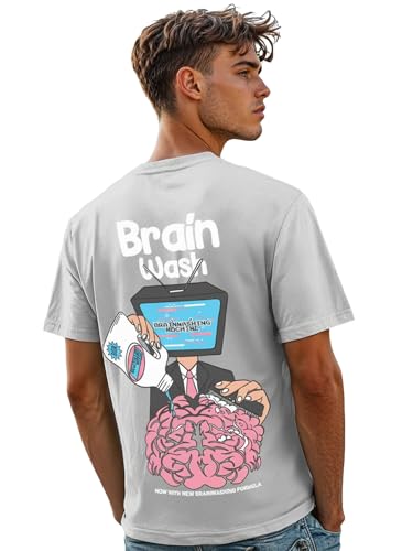 Image of Bewakoof Men's Game Over Printed 100% Cotton T-Shirt - Regular Fit, Round Neck, Half Sleeves