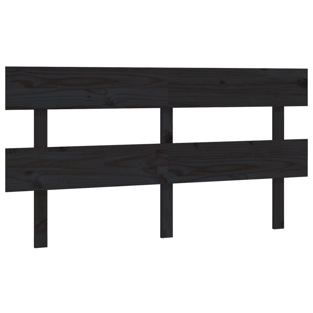 Tête de lit noire, 164 x 3 x 81 cm, en pin massif, tête de lit pour chambre à coucher, meubles de chambre à coucher, hôtels