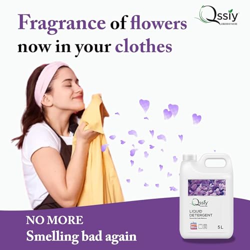 Image of Qssiy Liquid Laundry Detergent, Lavender, Concentrated Stain Remover for Hand and Machine Wash