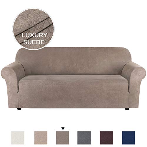 H.VERSAILTEX Suede Stretch Sofa Covers Couch Covers for 3 Cushion Couch Sofa Slipcovers