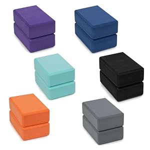 3″ Yoga Block, 12 Pack Bulk EVA Foam Yoga Blocks, Firm and Supportive Yoga Brick, Balance Foam for Stretching, Pilates, and Workout, 3″ x 6″ x 9″, Assorted
