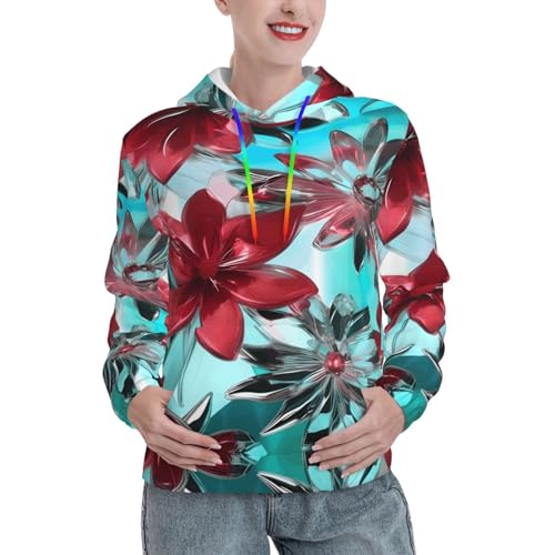 Pull graphique ajusté vitrail floral au style tendance unique