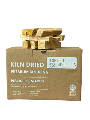 Comfort Wood Fuels Kiln Dried Kindling Wood, 2 kg Box Kindling Sticks for Log Burners, Fire Pit, Pizza Ovens & Open Fires