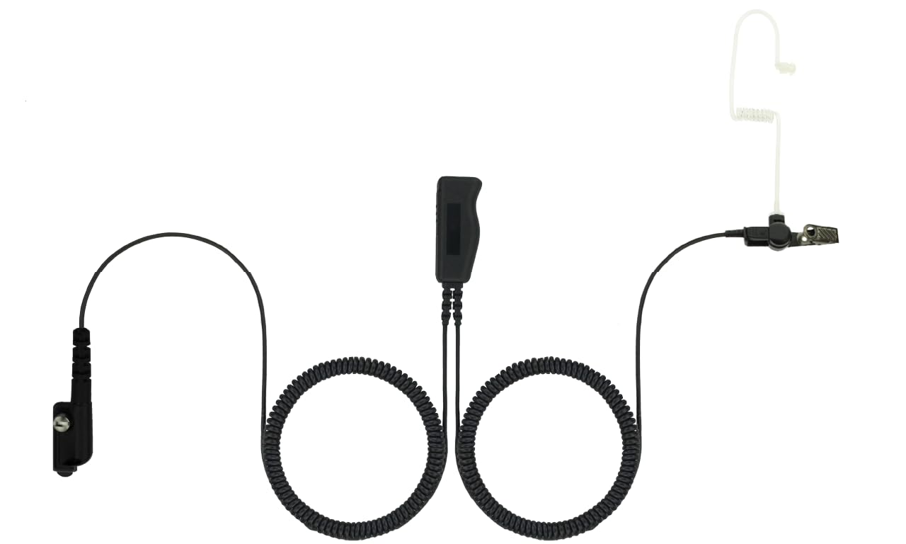 EH Covert - Juego de comunicaciones de dos cables con auricular de tubo acústico, micrófono de solapa y PTT para radios iCOM F62D F9011 F9021 F3400 F4400D